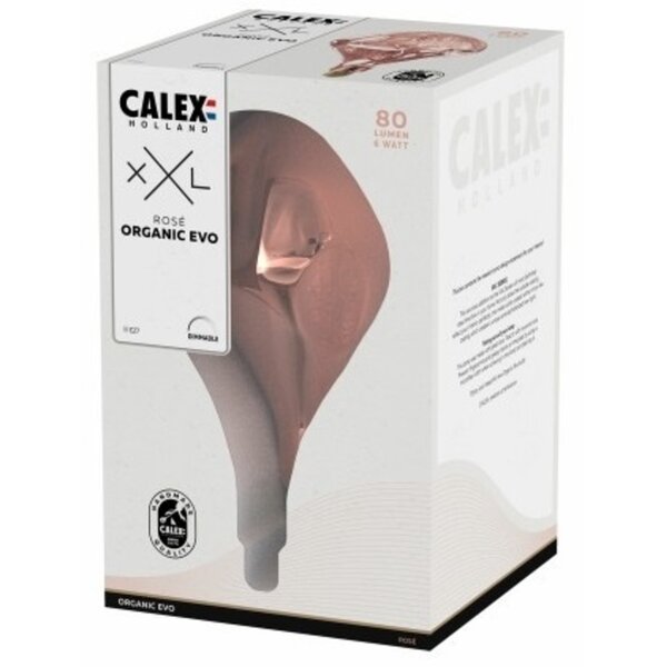 Calex Calex Organic Evo Rose Led XXL Range 220-240V 80LM 6W 1800K E27 Dimmbar, energy label B - Vintage Lampe