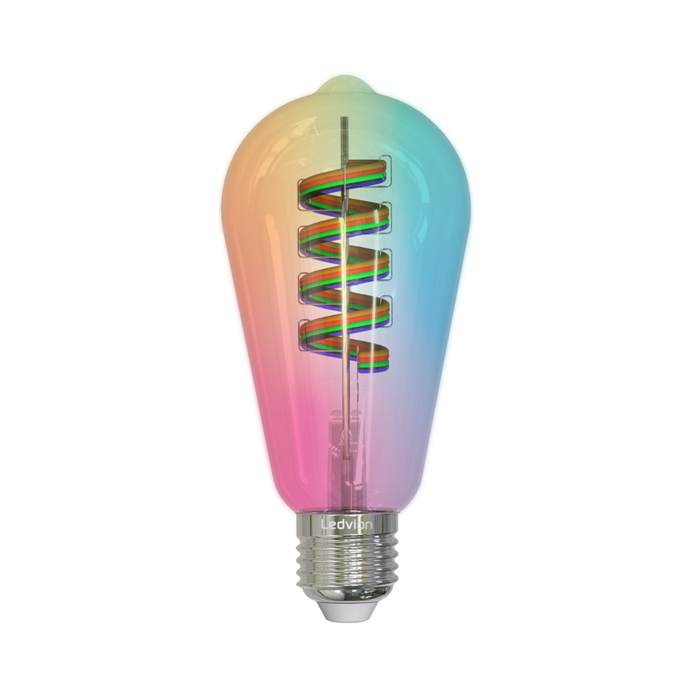 Ledvion Smart RGB+1800K E27 LED Lampe Filament - Wifi - Dimmbar - 5W