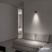 Ledvion LED Wandleuchte - Dimmbar - IP54 - GU10 Fassung - Schwarz  - Innen- und Außenbereich