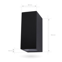LED Wandleuchte - Cube Schwarz - Beidseitig Ledvion LED Wandleuchte - Cube Schwarz - Beidseitig