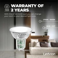 Ledvion Smart CCT GU10 LED Spot - 2700-6500K - Dimmbar - Wifi - 5W - 10 Stück