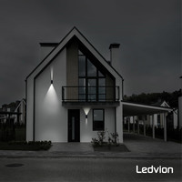 Ledvion LED Wandleuchte Cube Schwarz - 3000K - 9W - IP54  - Beidseitig