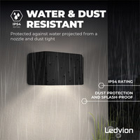 LED Wandleuchte Asche Schwarz - 3000K - 9W - IP54 Ledvion LED Wandleuchte Asche Schwarz - 3000K - 9W - IP54