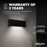 LED Wandleuchte Norma Schwarz - 3000K - 9W - IP54 Ledvion LED Wandleuchte Norma Schwarz - 3000K - 9W - IP54
