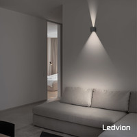 Dimmbare LED Wandleuchte Rund Anthrazit - Beidseitig - 3000K - 7W Ledvion Dimmbare LED Wandleuchte Rund Anthrazit - Beidseitig - 3000K - 7W