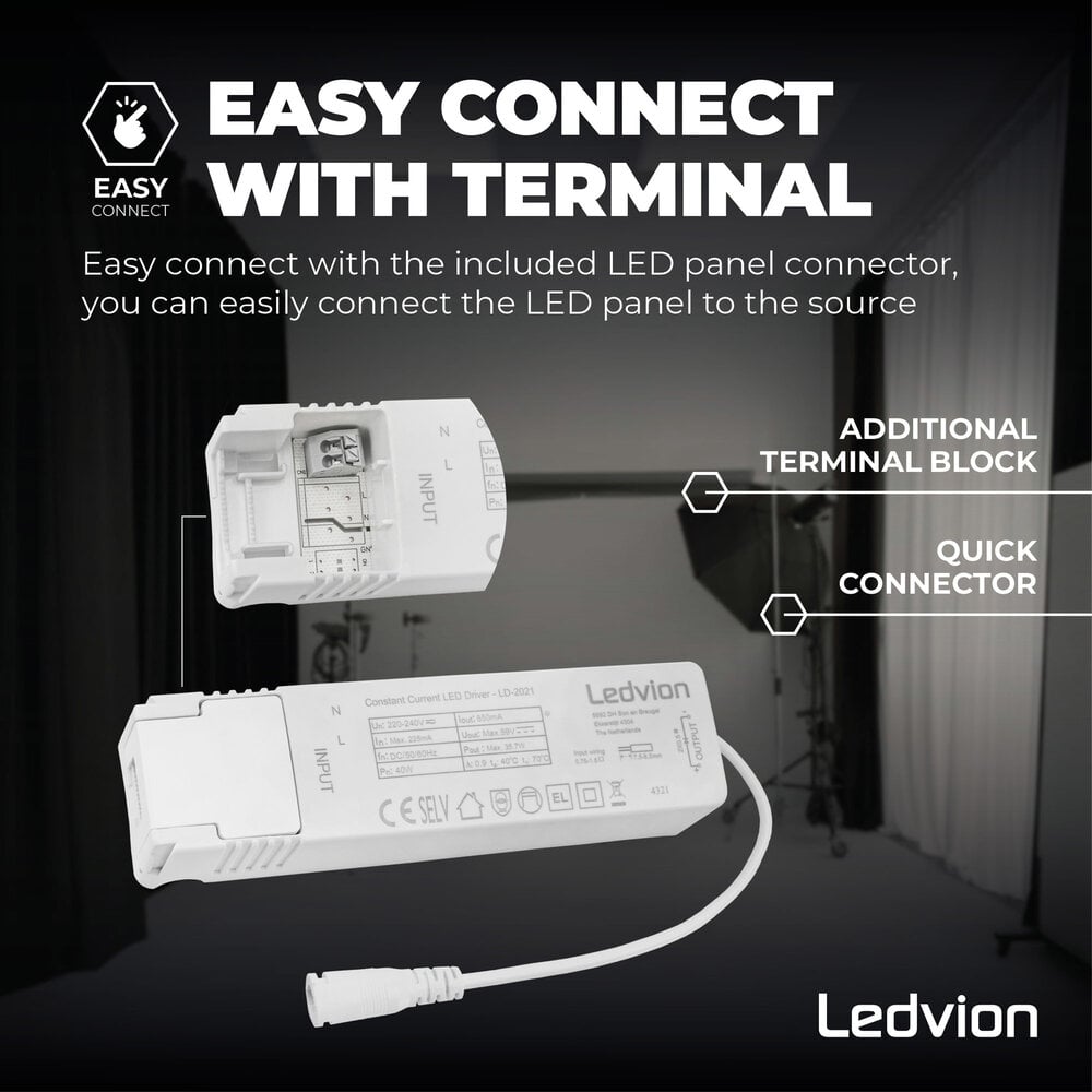 Ledvion Lumileds LED Panel 120x30 - 36W - 6500K - 4500 Lumen (125 lm/W) - 5 Jahre Garantie