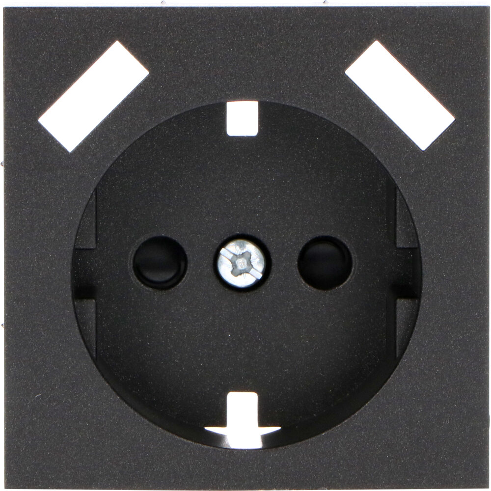 Steckdose Abdeckung mit USB - Typ A+A - 55x55mm - Mattschwarz 