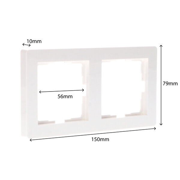 Beleuchtungonline Steckdosen Rahmen - 2fach - 55x55mm - Weiß