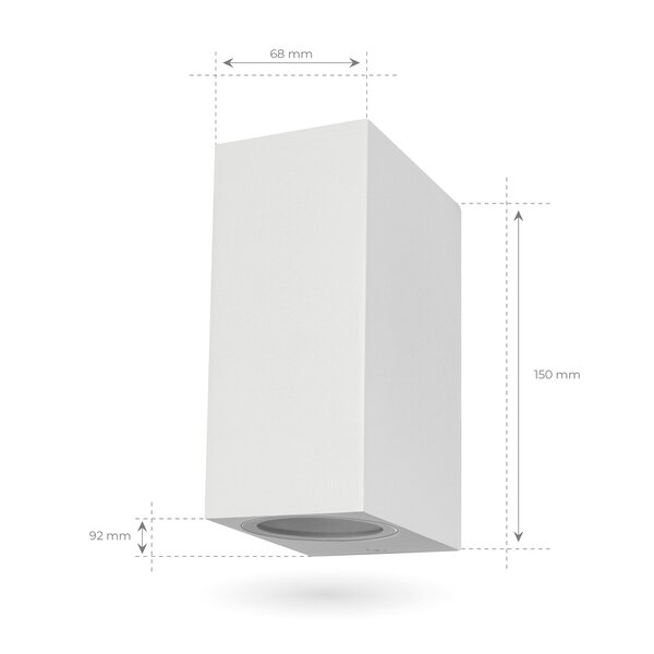 Ledvion LED Wandleuchte - Cube Weiß - Beidseitig - IP54