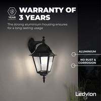 Ledvion Klassische Außenlampe Vela M - Schwarz - E27