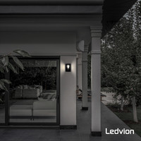 Ledvion LED Wandleuchte - Lyra - schwarz - E27 - Glas