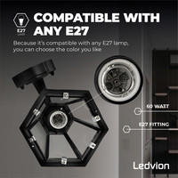Ledvion Klassische Außenlampe Mit Bewegungsmelder - Schwarz - E27 - IP44