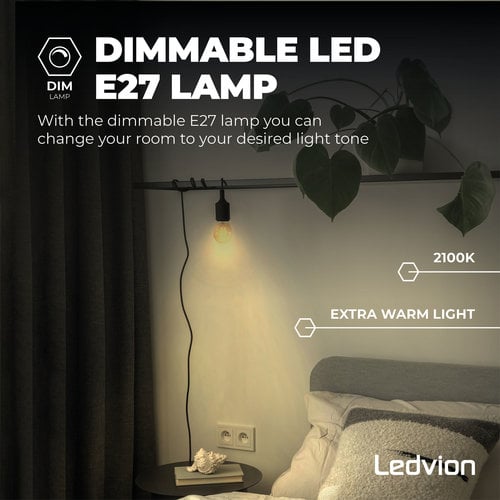 Ledvion 15x Dimmbare E27 LED Lampe Filament - 3.5W - 2100K - 250 Lumen