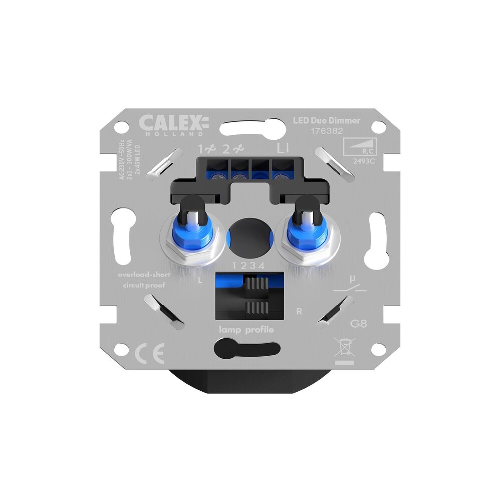 Calex Calex Einbau Doppeldimmer -  2x 1-45 Watt 230V