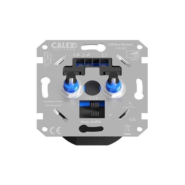 Calex Calex Einbau Doppeldimmer -  2x 1-45 Watt 230V