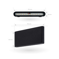 Ledvion LED Wandleuchte Mira M Schwarz - 3000K - 12W - IP54