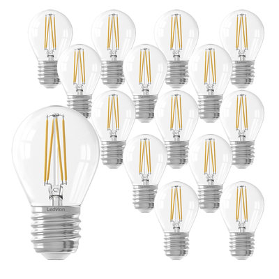 Ledvion 15x Dimmbare E27 LED Lampe Filament - 3.5W - 2700K - 250 Lumen 15x Dimmbare E27 LED Lampe Filament - 3.5W - 2700K - 250 Lumen