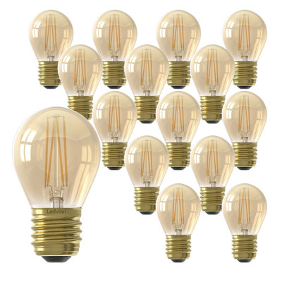 Ledvion 15x Dimmbare E27 LED Lampe Filament - 3.5W - 2100K - 250 Lumen 15x Dimmbare E27 LED Lampe Filament - 3.5W - 2100K - 250 Lumen