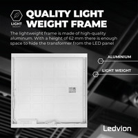 Ledvion LED Panel Aufbau - Aluminium - 60x60