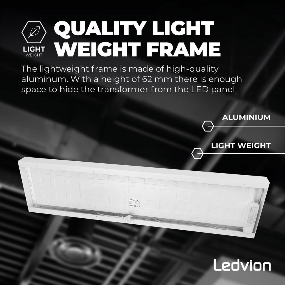 Ledvion LED Panel Aufbau - Aluminium - 120x30