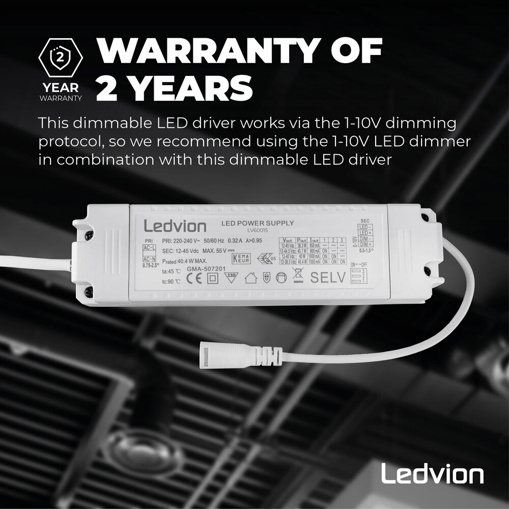 Ledvion LED-Treiber Dimmbar für LED Panels - 0-10V