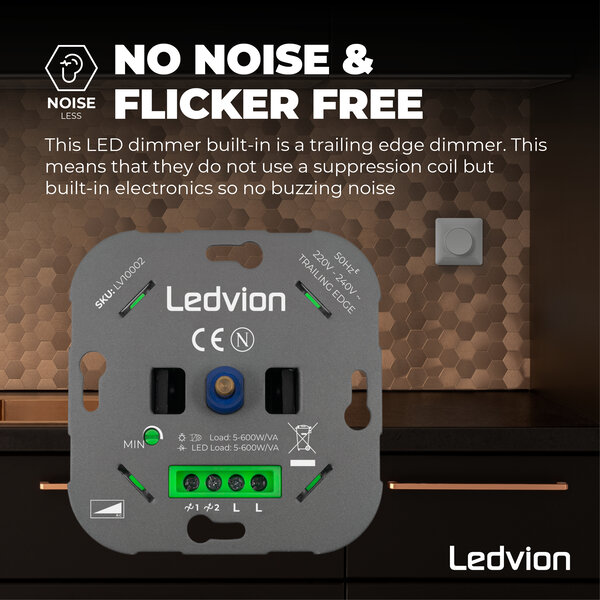Ledvion LED Dimmer 5-600 Watt 220-240V - Phasenabschnitt - Komplett