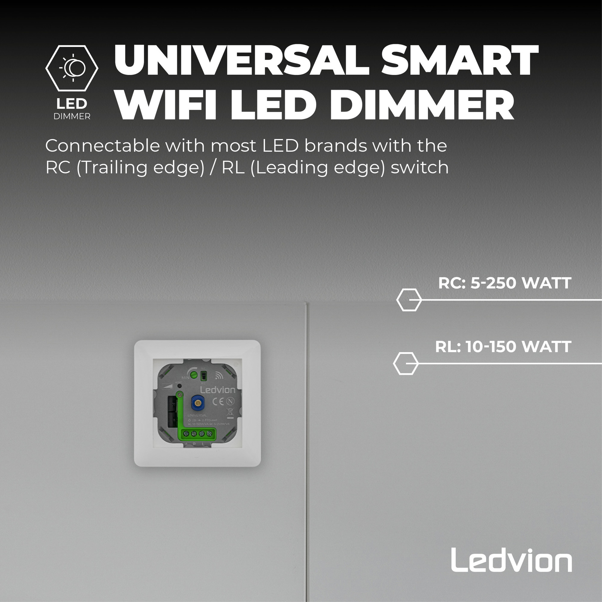 Smart LED Dimmer Einbau 5250W Phasen an und abschnitt