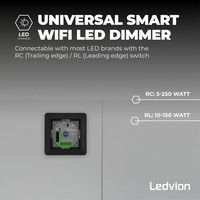 Ledvion Smart WIFI LED Dimmer Einbau 5-250W - Phasen an und abschnitt - Universal - Komplett