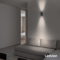 Ledvion LED Wandleuchte - Rund - Anthrazit - Beidseitig - 3W - 2700K