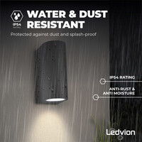 Ledvion LED Wandleuchte - Rund - Anthrazit - Beidseitig - 3W - 2700K