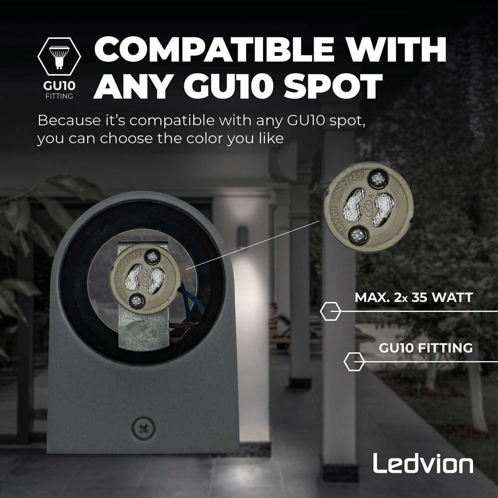 Ledvion LED Wandleuchte - Rund - Anthrazit - Beidseitig - 3W - 2700K