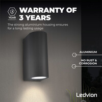Ledvion LED Wandleuchte - Rund - Anthrazit - Beidseitig - 3W - 2700K