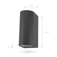 Ledvion LED Wandleuchte - Rund - Anthrazit - Beidseitig - 3W - 2700K