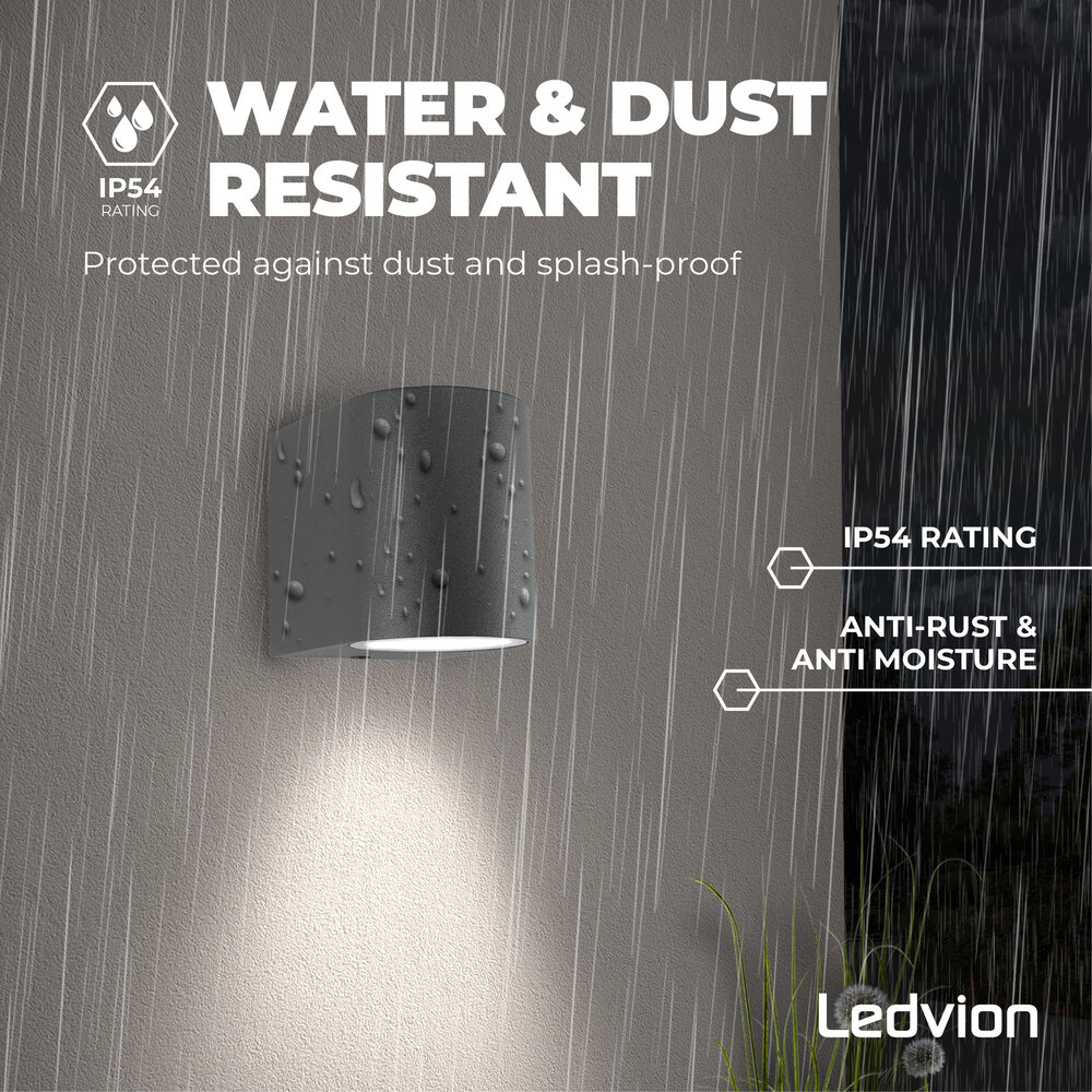 Ledvion LED Wandleuchte - Rund - 3W - 2700K - Anthrazit