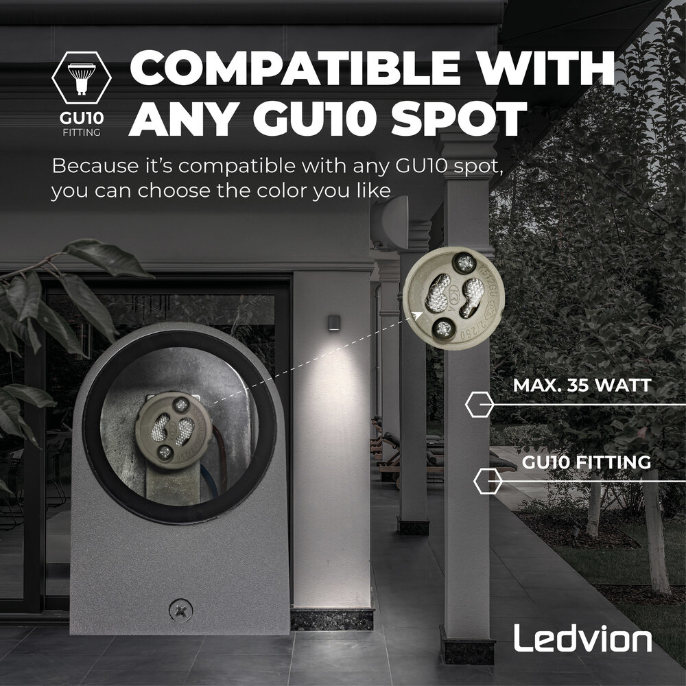 Ledvion LED Wandleuchte - Rund - 3W - 2700K - Anthrazit