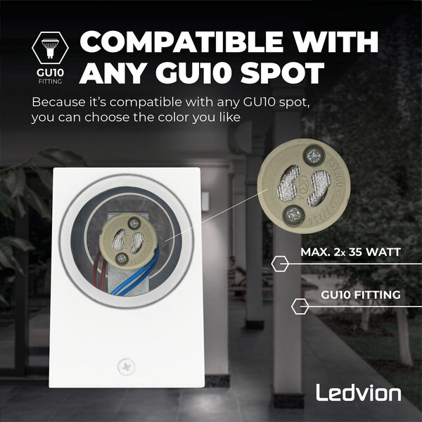 Ledvion LED Wandleuchte - Cube - Weiß - Beidseitig - 3W - 2700K