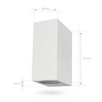 Ledvion LED Wandleuchte - Cube - Weiß - Beidseitig - 3W - 2700K