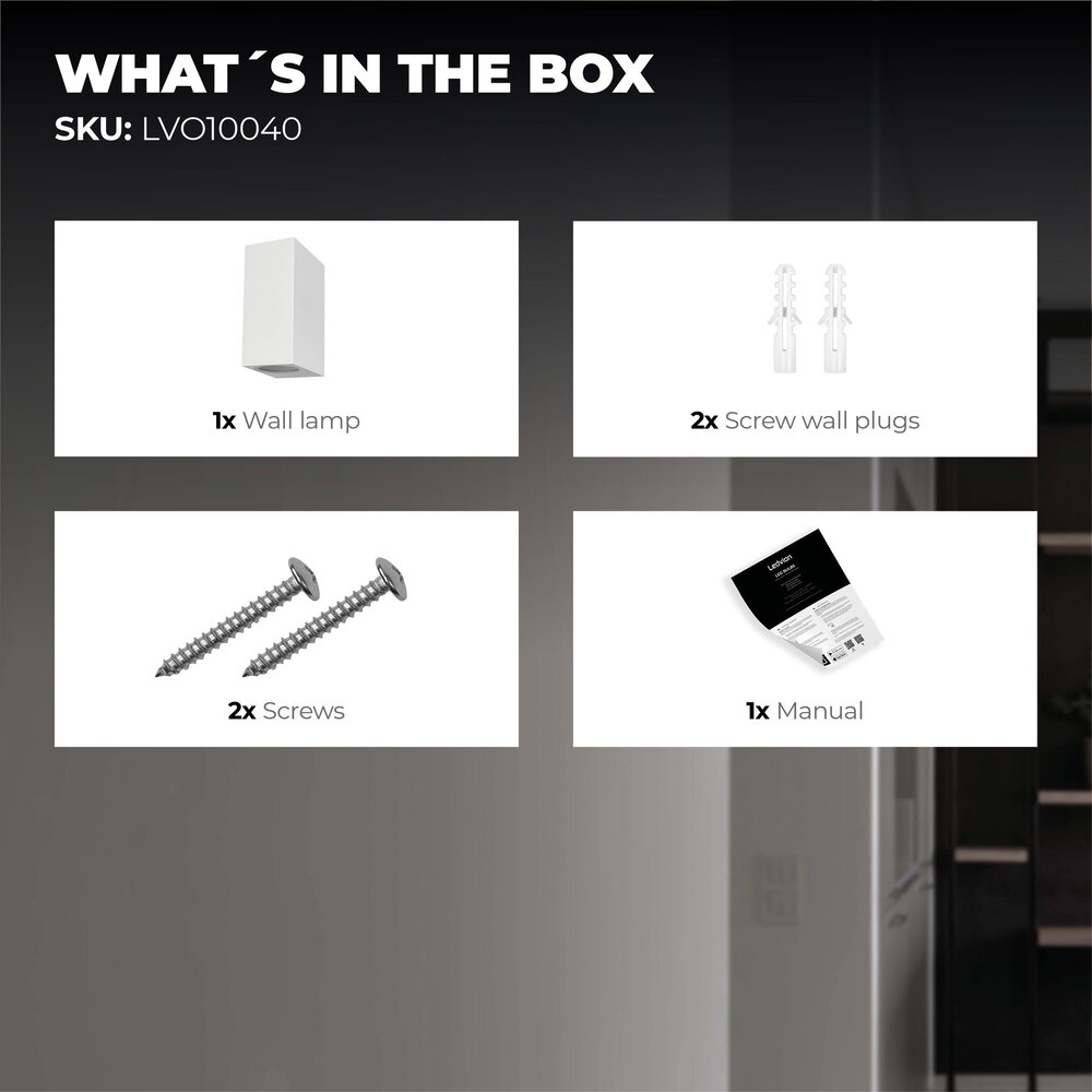 Ledvion LED Wandleuchte - Cube - Weiß - Beidseitig - 3W - 2700K