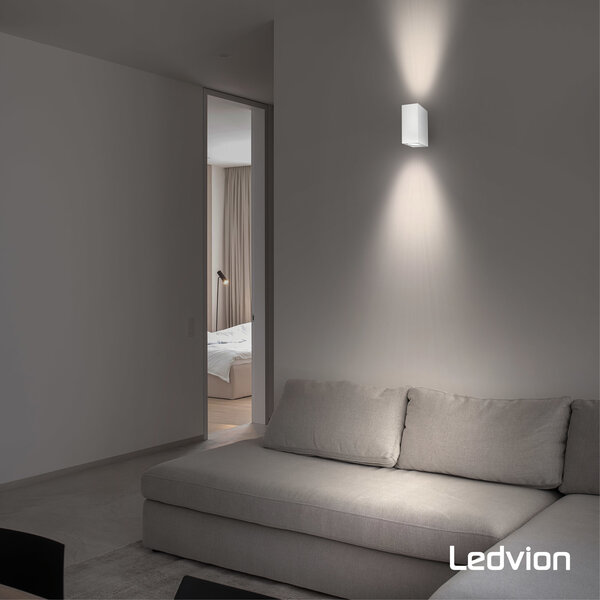 Ledvion LED Wandleuchte - Cube - Weiß - Beidseitig - 3W - 2700K