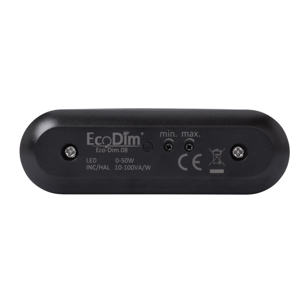 EcoDim LED Schnurdimmer Schwarz 0-50 Watt 220-240V - Phasenschnitt