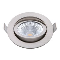 EcoDim LED Einbaustrahler Nickel - 5W - IP54 - 2000K-3000K - Neigbar