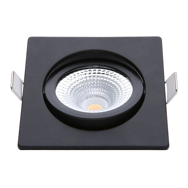 EcoDim LED Einbaustrahler Schwarz - 5W - IP54 - 2000K-3000K - Neigbar - Quadratisch