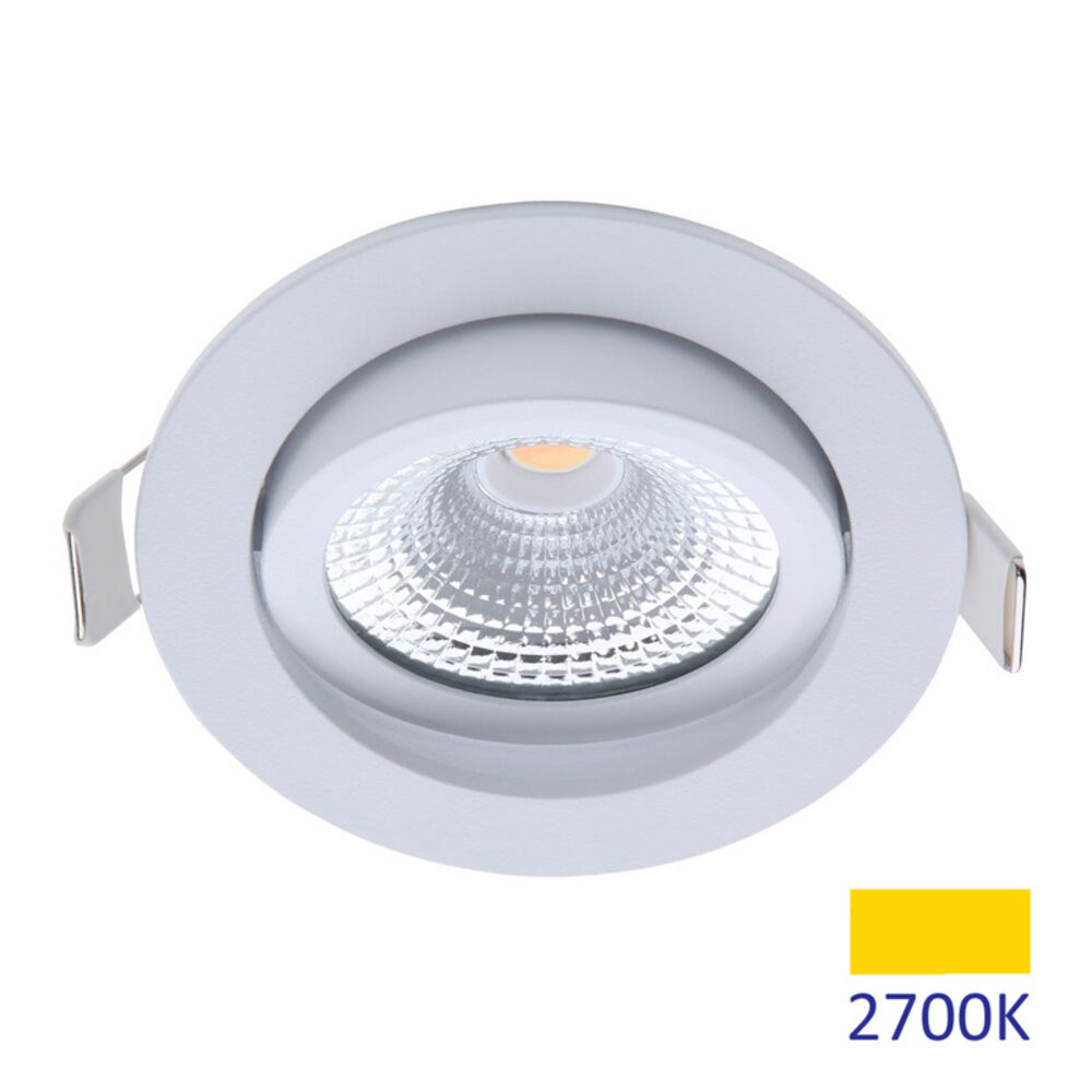 EcoDim LED Einbaustrahler Weiß - 5W - IP54 - 2700K - Neigbar