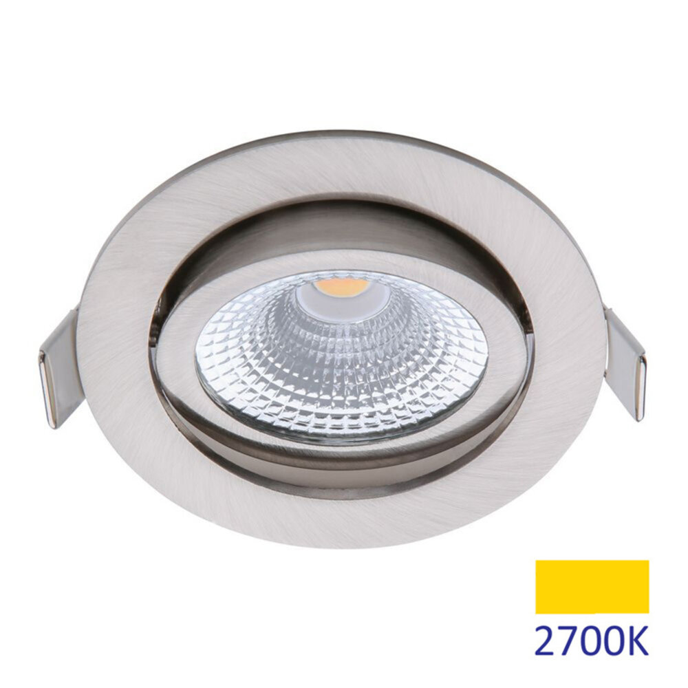 EcoDim LED Einbaustrahler Nickel - 5W - IP54 - 2700K - Neigbar