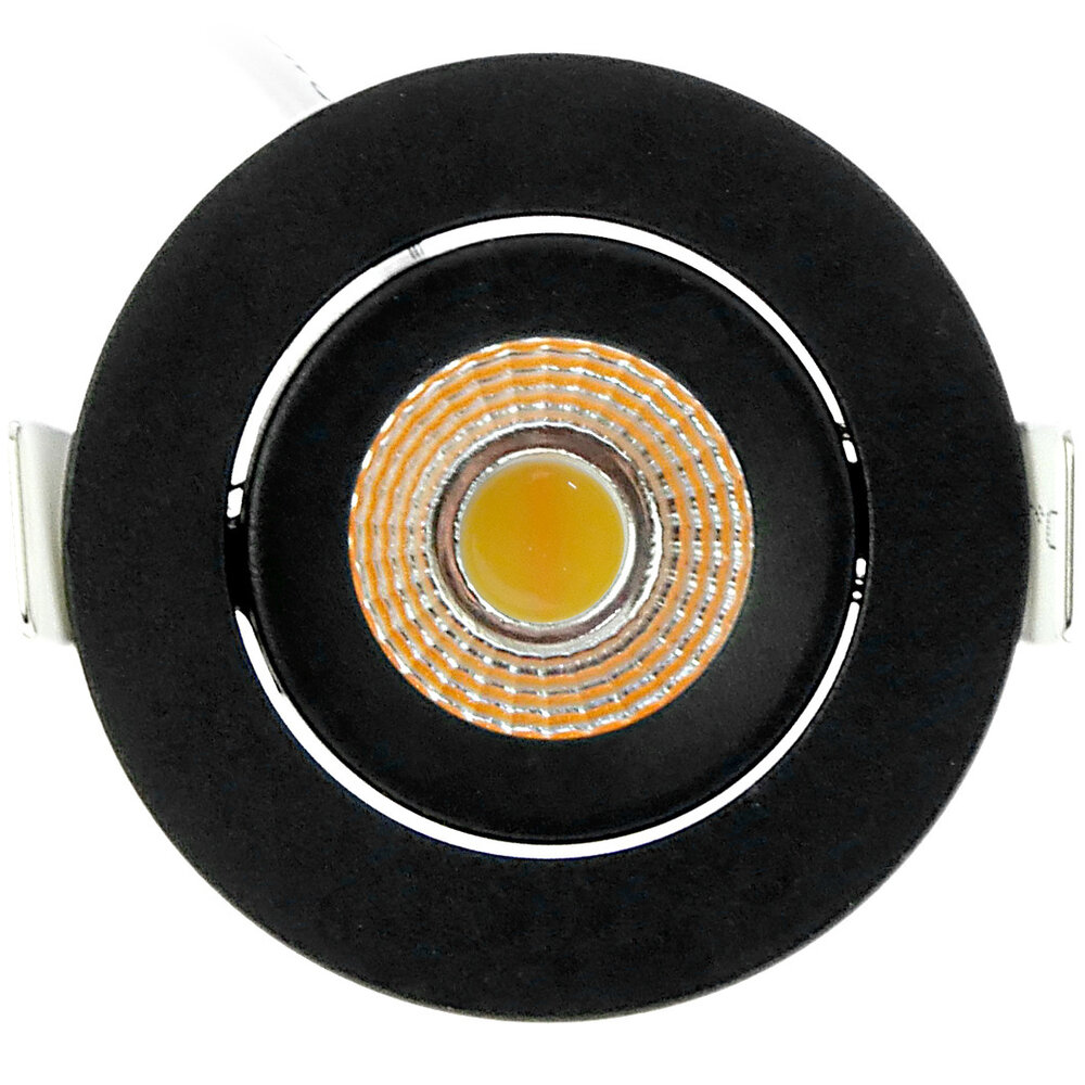 EcoDim LED Einbaustrahler Schwarz - 5W - IP54 - 2000K-3000K - Neigbar