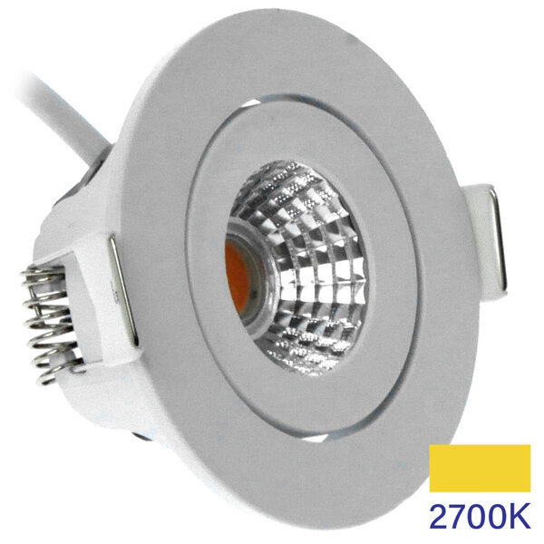 EcoDim LED Einbaustrahler Weiß - 5W - IP54 - 2700K - Neigbar