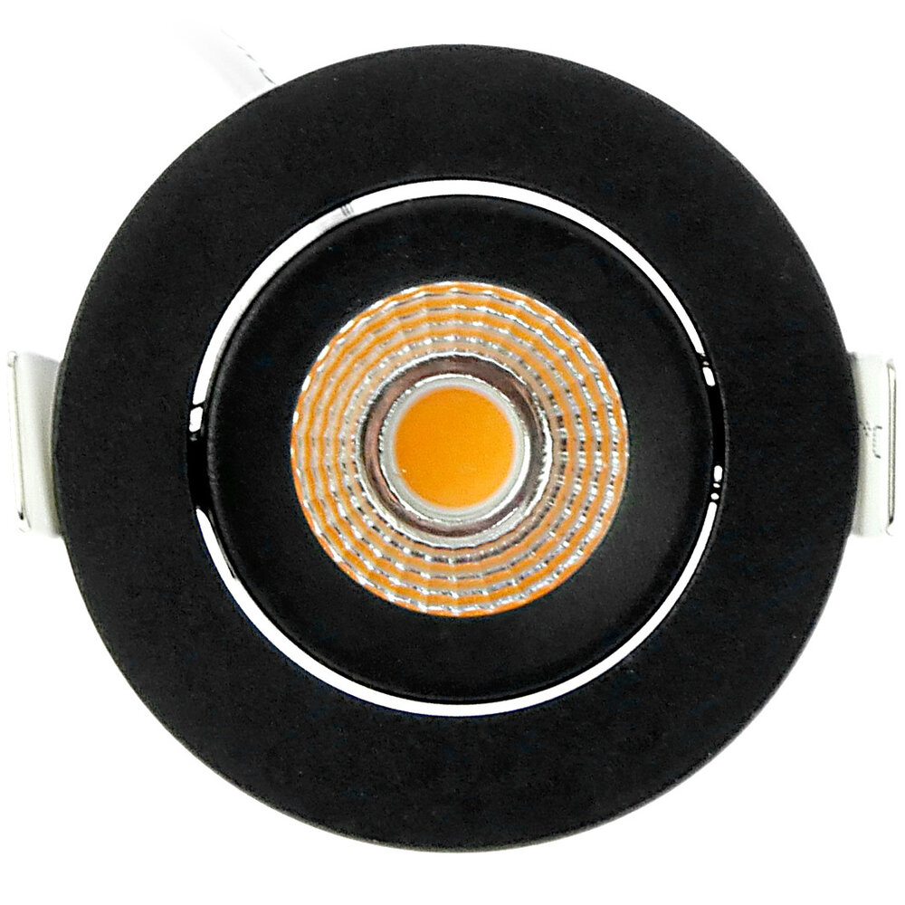 EcoDim LED Einbaustrahler Schwarz - 5W - IP54 - 2700K - Neigbar