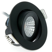 EcoDim LED Einbaustrahler Schwarz - 5W - IP54 - 2700K - Neigbar