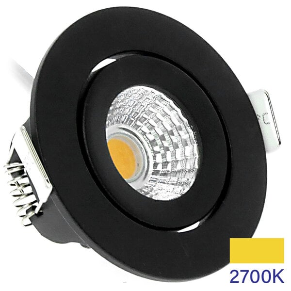 EcoDim LED Einbaustrahler Schwarz - 5W - IP54 - 2700K - Neigbar