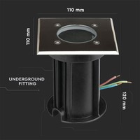 IP65 LED Bodeneinbaustrahler Quadrat - GU10 Beleuchtungonline IP65 LED Bodeneinbaustrahler Quadrat - GU10